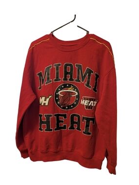 Miami Heat‎ NBA Red Graphic Crewneck Sweatshirt